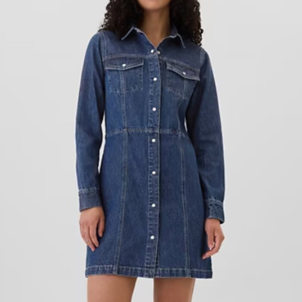 GAP Western Denim Mini Dress Medium